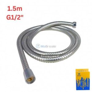Tuyau de douche universel flexible en acier 1,5 m raccord G1/2" LANGSE | LS-1.5M